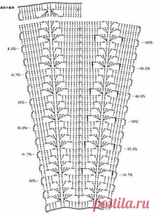 Юбка с вертикальным узором крючком