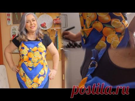 Un delantal  o mandil  muy fácil de hacer paso a paso / Tutorial de costura aprendiendo con Luzkita - YouTube