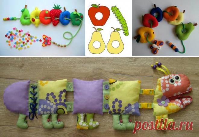 И игрушка, и подушка: 5 простых идей, как сшить гусеничку-сороконожку