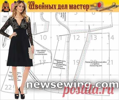 Выкройка платья с завышенной линией талии