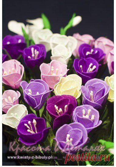 Букетик Крокусов из гофрированной бумаги!