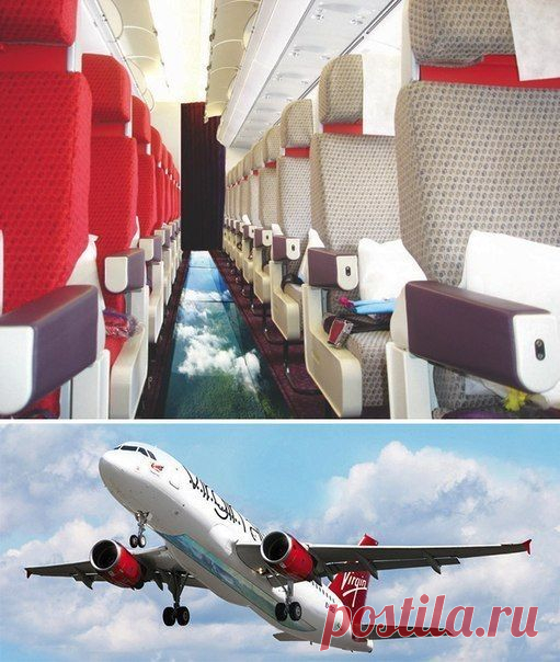 Virgin Atlantic - авиакомпания британского миллиардера Ричарда Брэнсона. Любитель всякого рода экстрима именно он был инициатором идеи создания самолётов с прозрачным полом. / Сферический бизнес