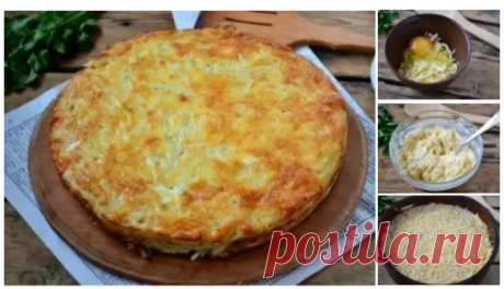 Запеканка из тертого картофеля с сыром и чесноком