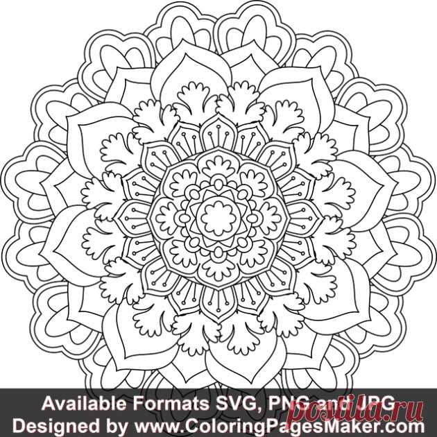 SVG Mandala Art #145 &#8211; ColoringPagesMaker