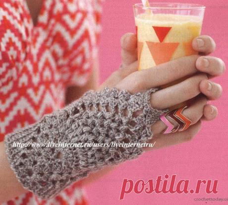 Вязаные митенки