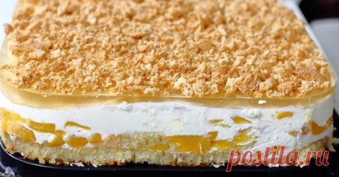 Как быстро приготовить желейный торт из йогурта, банки консервированных фруктов и печенья — ✔️ Копилка моих идей!