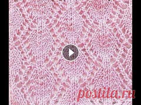 Ажурный узор спицами №2 "Ромбы с двойным ажуром" Очень простой и одновременно красивый узор спицами. Подойдет для любого летнего топа или палантина. Рапорт рисунка в ширину 16 петель и в высоту 16 ря...