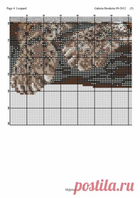 Схема для вышивки леопарда. Схемы для вышивки диких животных | Домоводство для всей семьи.