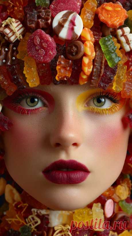 Шоколадное волшебство: необычная прическа и выразительный взгляд. Изображение из нейросети Миджорни - Midjourney примеры промтов - Форум ИИ о нейросетях - Yes Ai