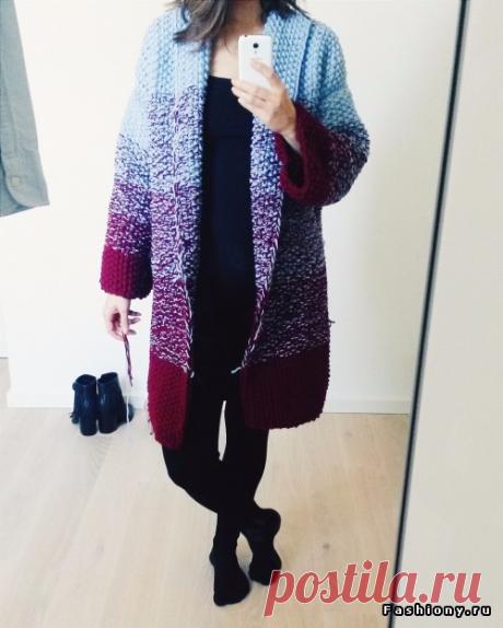 Вяжем простой кардиган с эффектом градиент. Мастер-класс