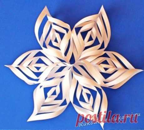 Объемная 3D снежинка из бумаги своими руками.