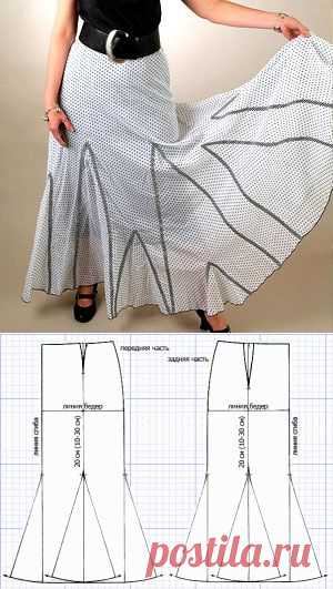 Выкройки женской одежды. Шьем юбку-годе. | Иллюстрированные курсы по кройке и шитью. Как построить выкройку юбки-годе? Как по ней шить? Ответы здесь! la gode ;)