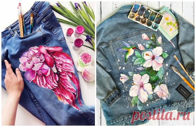 Рисунки акрилом на джинсах Рукоделие для дома своими руками. Мастер-классы, уроки и креативные идеи.