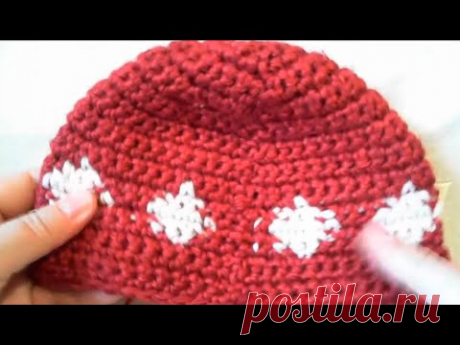 Шапочка крючком на 1 год.часть 1