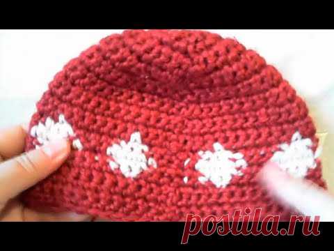Шапочка крючком на 1 год.часть 1