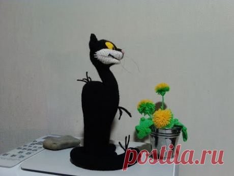 Черный кот - &quot;Котенок Гав&quot;, ч.2. Black cat - &quot;Kitten Gav&quot;, p. 2. Amigurumi.  Амигуруми.