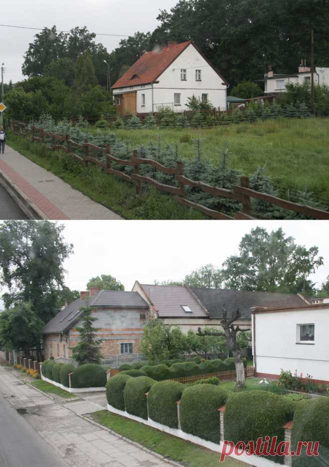 Приусадебные участки в Великобритании.Обратите внимание на прекрасные идеи ограждения своих участков. Не только один материал может быть использован, но и сочетание: дерево+посадки;кирпич+живая изгородь.