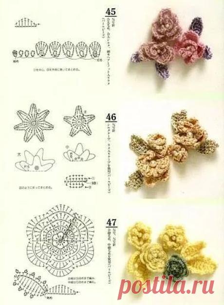 (189) Flores crochet patron | Flores tejidas