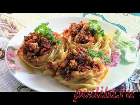 Невероятно вкусные гнезда из макарон с куриным филе -   легко, просто и быстро!
