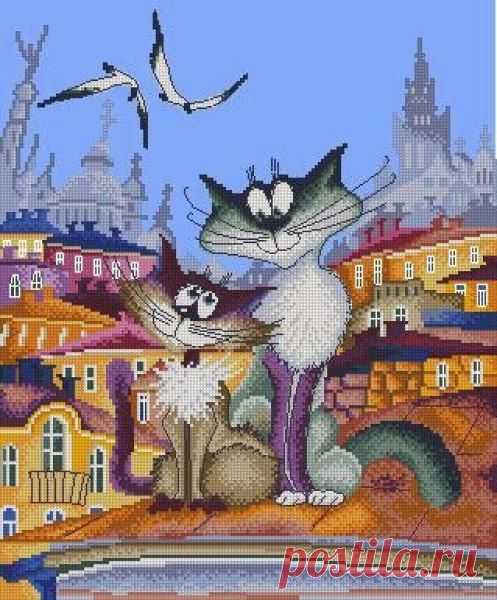 коты на крыше