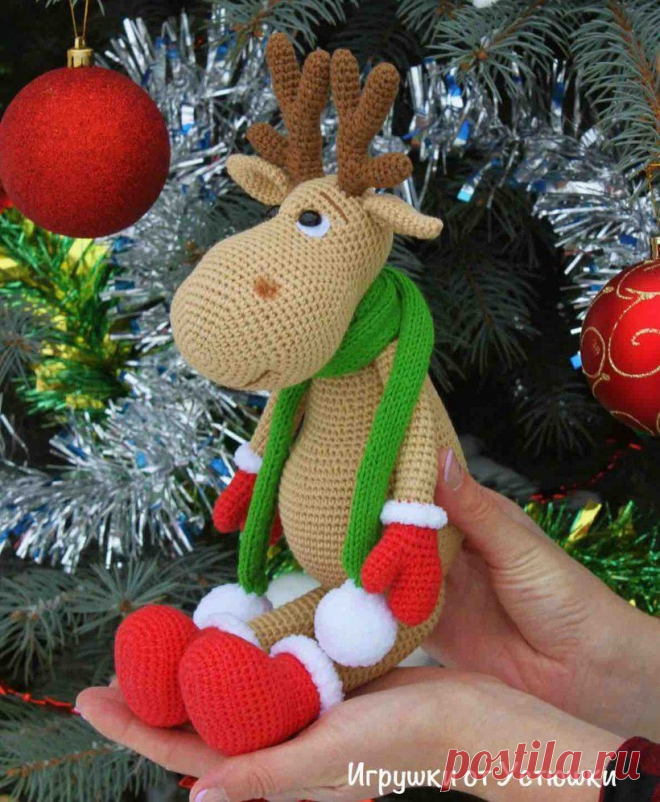 Олень Рудольф амигуруми: схема вязания игрушки | AmiguRoom