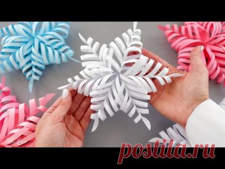 ❄️ СНЕЖИНКА любого размера ИЗ БУМАГИ ❄️ The easiest way to make a 3D snowflake of any size ❄️🎄