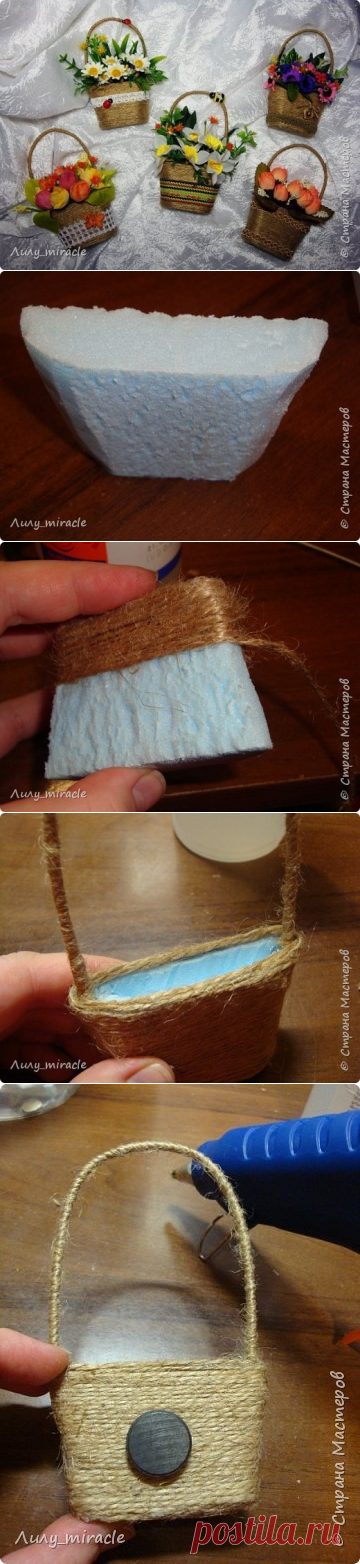 Мастер-класс магнитика Корзинка с цветами