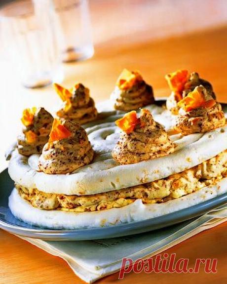 Имбирно-шоколадный торт-безе с фундуком