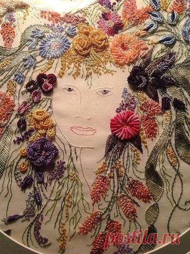 Энциклопедия вышивки шерстяными нитками - огромное количество швов и стежков с полным описанием на русском