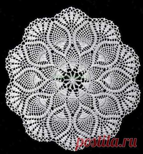 Салфетка с узором ананас (схема) | Crazy-hand.ru