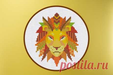 Cross Stitch Pattern Mandala Lion Geometric Ornament Instant | Etsy