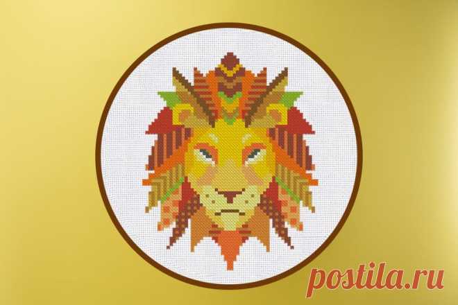 Cross Stitch Pattern Mandala Lion Geometric Ornament Instant | Etsy