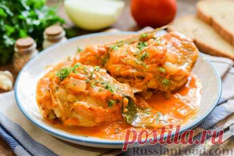 Przepis: Uda z kurczaka w sosie dyniowo-śmietanowym na RussianFood.com
