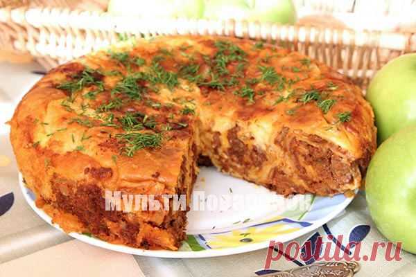 Пирог из лаваша в мультиварке: рецепт с мясной начинкой | Мультиповаренок