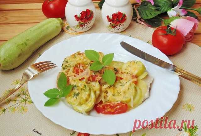 Запеканка с курицей и кабачками