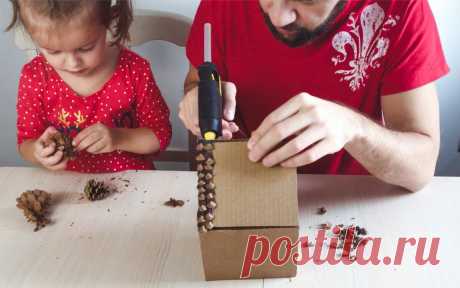 Как сделать домик из шишек? Поделка в детский сад | dadknowhow. С папой интересно | Яндекс Дзен