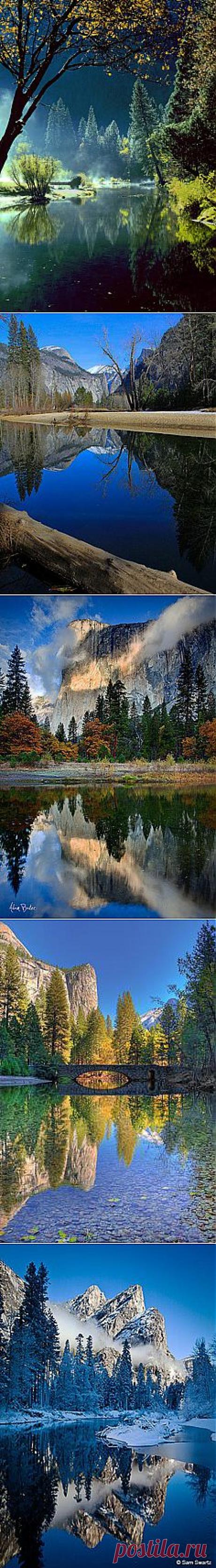 Merced River, Yosemite, California | sun, sky and nature