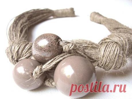 Біжутерія з лляної нитки та намистин(30 фото-ідей) | Ідеї декору