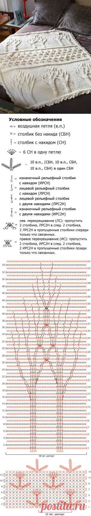Одеяло "Дерево жизни" крючком