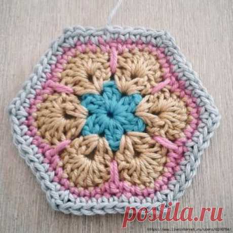 Как вязать мотив «Африканский цветок»