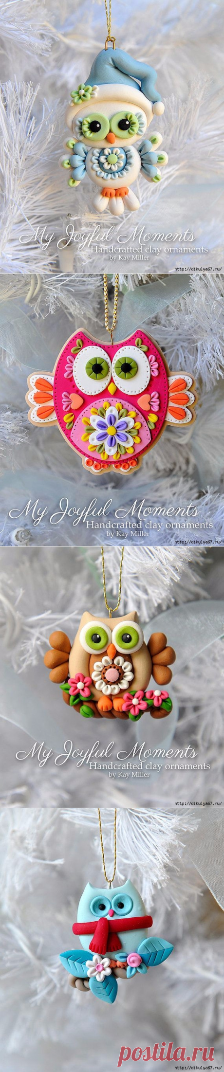 И снова совушки из пластики — HandMade