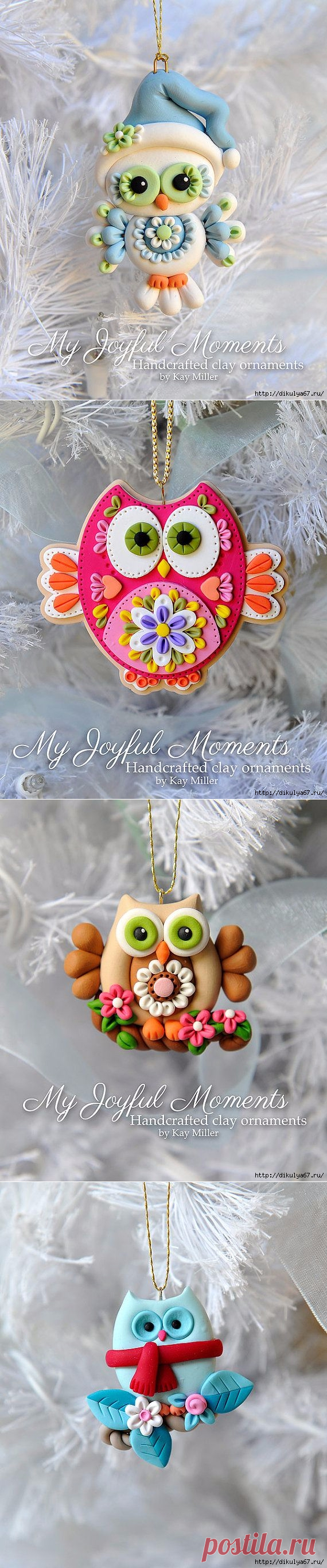 И снова совушки из пластики — HandMade