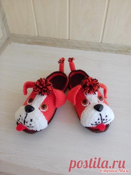 Тапочки собачки 2 - Вязание - Страна Мам