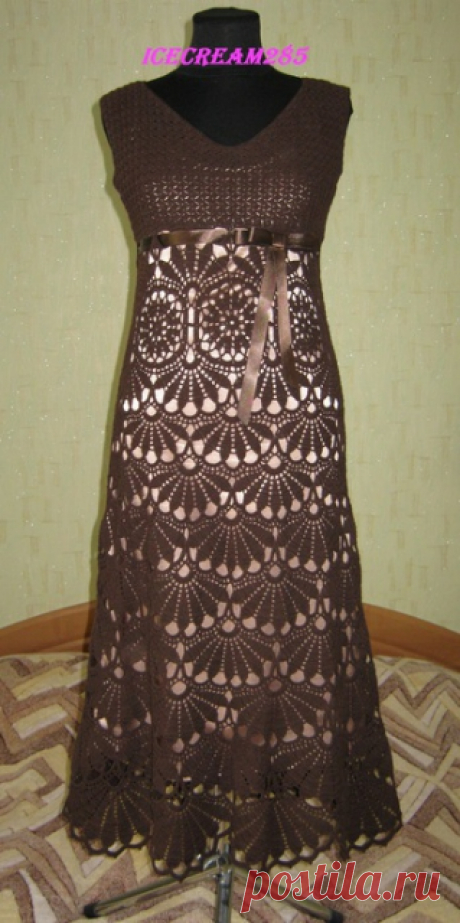 Платье "Шоколадное настроение" » Клубка.Нет - Все о вязании крючком