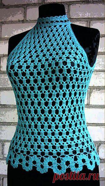 Вяжем крючком летний топ. Вязаные топы крючком со схемами | Laboratory household
