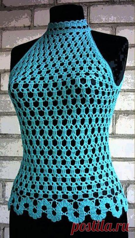 Вяжем крючком летний топ. Вязаные топы крючком со схемами | Laboratory household