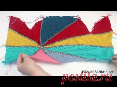 Женская вязаная шапочка БИНИ ✅Вязание на вязальной машине шапки Калейдоскоп
