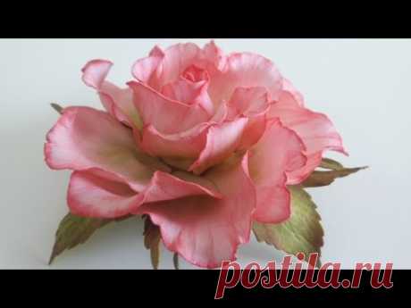 Ручная работа! Роза из фоамирана! часть №1 How to make a rose from foamirana! Part №1