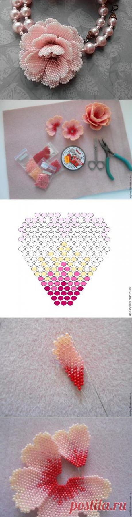 Маленький цветок из бисера - Рукоделие