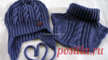 Шапка и манишка «Изморозь» — Секреты Вязания и Рукоделия